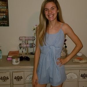 NEW never worn baby blue romper